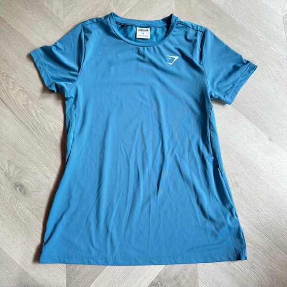 Gymshark Blue Training Tee T Shirt Short Sleeve Women's S Small - Picture 1 of 7